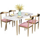 Glam 4 Legs Dining Table Stone Top Table with Metal Base for Dining Room Clearhalo 'Dining Tables & Seating' 'Dining Tables' 'dining_table' 'furn' 'furn_dining_table' 'Furniture' 'Kitchen & Dining Furniture' 1200x1200_8d181951-5266-4b07-9fb6-ca36ce7d48eb