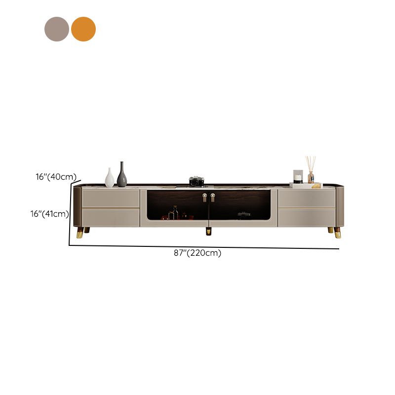 4 Drawers Glam TV Stand Stone Counter Top Enclosed Storage TV Cabinet Clearhalo 'furn' 'furn_tv_stands_entertainment_centers' 'Furniture' 'Living Room Furniture' 'TV Stands & Entertainment Centers' 'TV Stands & Media Storage Furniture' 'tv_stands_entertainment_centers' 1200x1200_8d19e790-e452-461c-bef4-bbef8418c6d7
