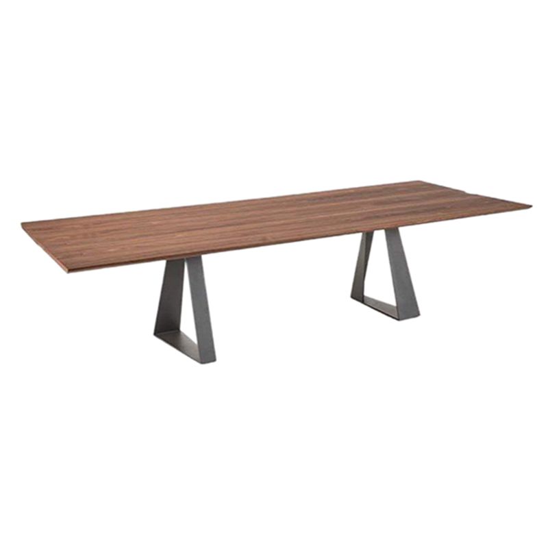 Industrial Style Rectangle Table Wooden Dining Table with Metal Legs Clearhalo 'Dining Tables & Seating' 'Dining Tables' 'dining_table' 'furn' 'furn_dining_table' 'Furniture' 'Kitchen & Dining Furniture' 1200x1200_8d1a152d-17ff-457c-9c35-08f83b83013c