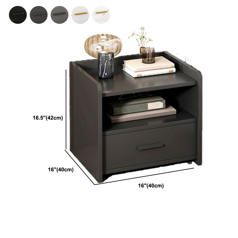 Houten nachtkastje met lade /16.5"20.8"tall nachtkastje in bruin / zwart / wit