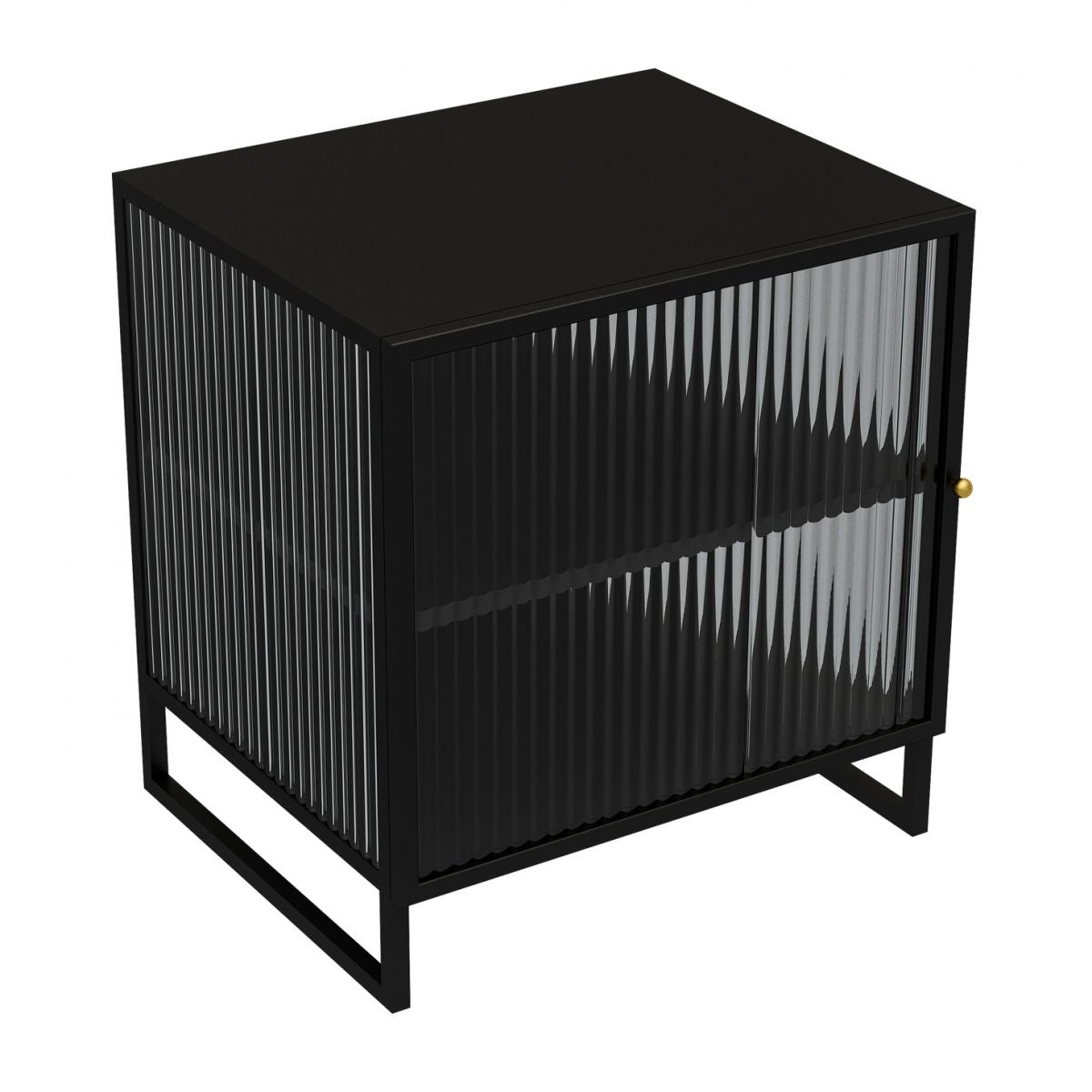 Glass and Metal Bedside Cabinet Modern Minimalist Bedside Table with Legs Clearhalo 'Bedroom Furniture' 'furn' 'furn_night_stand' 'Furniture' 'night_stand' 'Nightstands' 1200x1200_8d1da703-7e53-479d-b557-adc00551e468