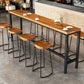Industrial Wood Bistro Bar Table Rectangle Metal Base Bar Table with Footrest Clearhalo 'Bar Furniture' 'Bar Tables' 'bar_tables' 'furn' 'furn_bar_tables' 'Furniture' 'Kitchen & Dining Furniture' 1200x1200_8d1e8b1f-0a32-4325-b401-604d5b689abe