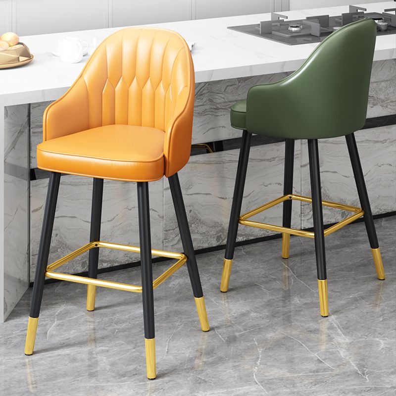 Modern Restaurant Armed Stool Matte Finish Leather Bar Stool Clearhalo 'Bar Furniture' 'Bar Stools' 'bar_stools' 'furn' 'furn_bar_stools' 'Furniture' 'Kitchen & Dining Furniture' 1200x1200_8d1e9f5a-be76-421c-8d4c-92c1ae204ca6