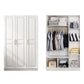 White Armoire Artificial Wood Wardrobe with Drawers and Clothes Rails Storage Cabinet