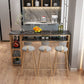 Contemporary Bistro Bar Desk Storage Indoor Double Pedestal Bistro Bar Table