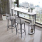 Double Pedestal Bar Table Set 1/3 Pcs Metal Frame Bar Table and Stools