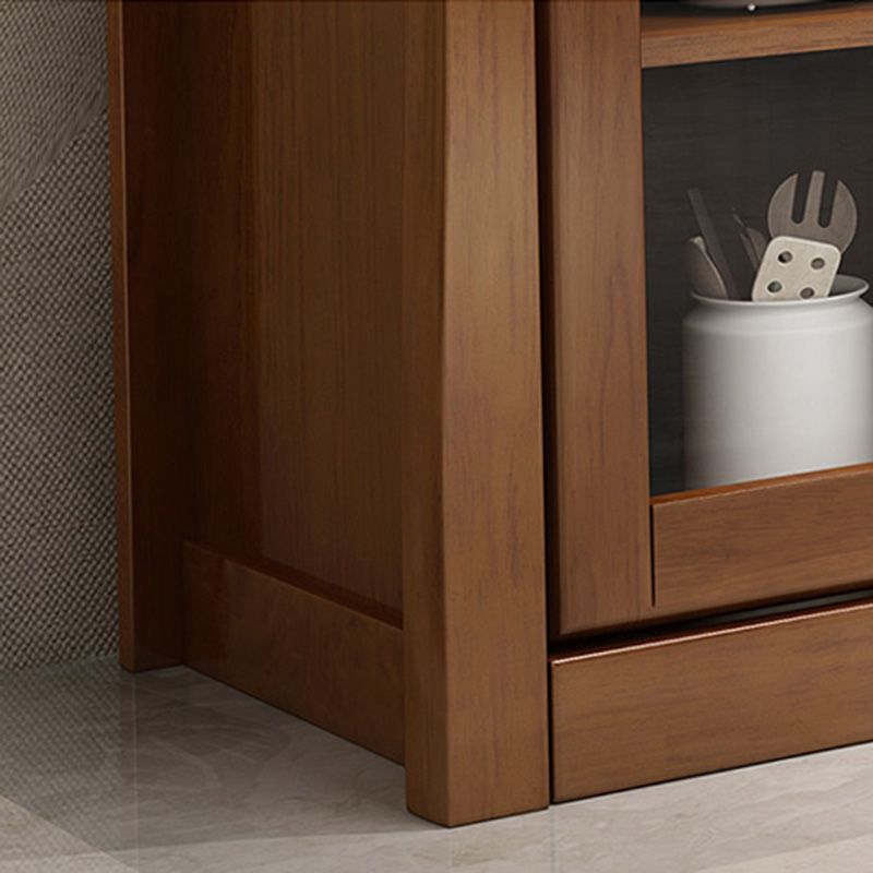 Modern Sideboard Buffet Glass Doors Buffet Table with 2-Drawer and 2-Door,17" W X 35" H Clearhalo 'buffet_sideboard' 'Buffets & Sideboards' 'furn' 'furn_buffet_sideboard' 'Furniture' 'Kitchen & Dining Furniture' 1200x1200_8d22747c-91db-45d8-b313-8d97f0d006b9