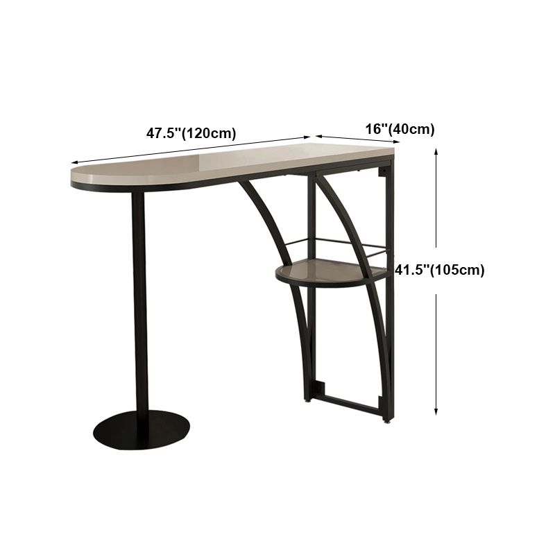 Modern White Wood Bar Table with Specialty Table Top Black Pedestal Table - 42" H Clearhalo 'Bar Furniture' 'Bar Tables' 'bar_tables' 'furn' 'furn_bar_tables' 'Furniture' 'furniture_bar_tables' 'Kitchen & Dining Furniture' 1200x1200_8d22c977-ada2-4fd0-a5e3-18270455495b