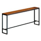 Pine Wood Bar Dining Table Industrial Style Rectangle Bar Table with Trestle for Balcony
