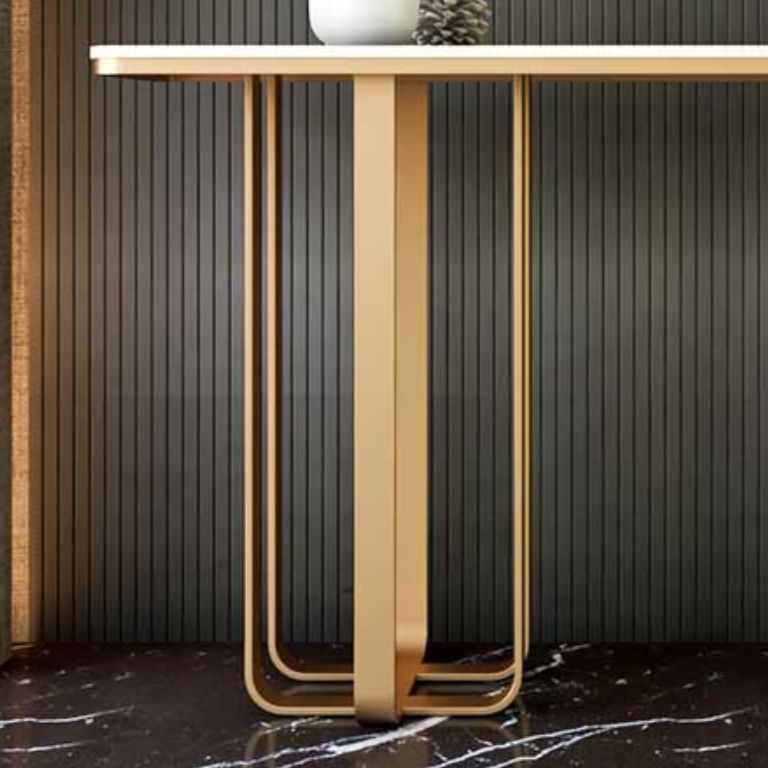 Tavolo da console di base glam con rettangolo di accento superiore per la sala per sala