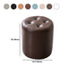 Water Resistant Round Standard Modern Solid Color Leather Pouf