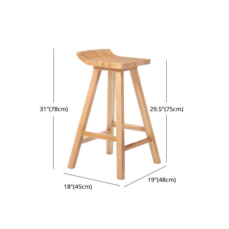 Contemporary Solid Wood Barstool Bristol Bar Stool with Footrest and Backless Clearhalo 'Bar Furniture' 'Bar Stools' 'bar_stools' 'furn' 'furn_bar_stools' 'furniture_bar_stools' 'Kitchen & Dining Furniture' 'kitchen&dining_furn' 'kitchen' 'kitchen_furn' Furniture' 1200x1200_8d24ac2f-ef5c-483c-894d-1308a5e1d87c