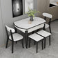 Slate and Wood Table Contemporary Retractable Round Dining Table Clearhalo 'Dining Tables & Seating' 'Dining Tables' 'dining_table' 'furn' 'furn_dining_table' 'Furniture' 'Kitchen & Dining Furniture' 1200x1200_8d250bb3-04da-47d9-9723-589bd5901e0e