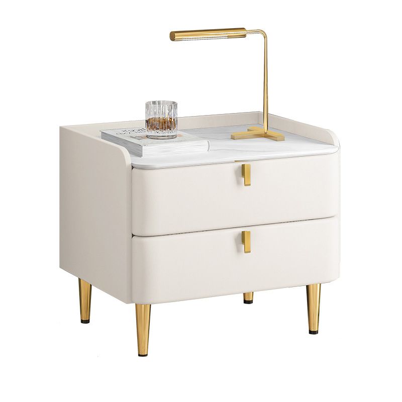 Faux Wood -Nachtschrank Glamakzenttisch Nachttisch mit 2 Schublade