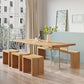 Rectangle Double Base Dining Table Modern Pine Wood Table for Living Room Clearhalo 'Dining Tables & Seating' 'Dining Tables' 'dining_table' 'furn' 'furn_dining_table' 'Furniture' 'Kitchen & Dining Furniture' 1200x1200_8d25ed6b-82d1-4b96-925a-d8fd7f4c7b64
