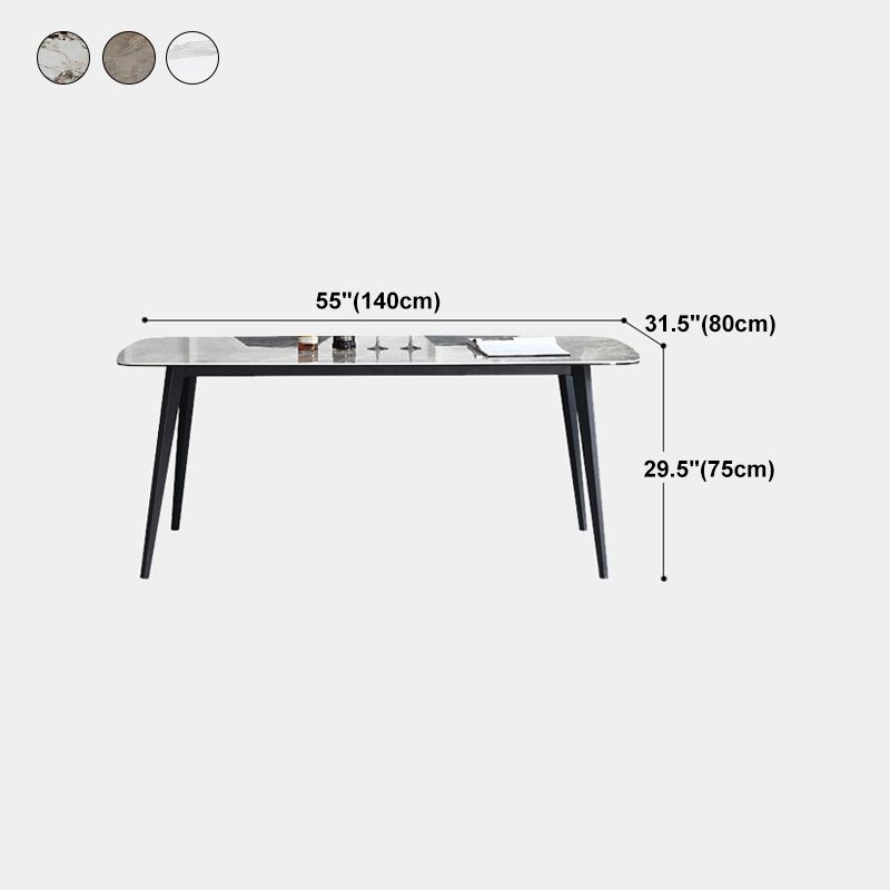 Sintered Stone Top Dining Table Rectangle Table with Metal 4 Legs for Restaurant Clearhalo 'Dining Tables & Seating' 'Dining Tables' 'dining_table' 'furn' 'furn_dining_table' 'Furniture' 'furniture_dining_table' 'Kitchen & Dining Furniture' 'kitchen' 'kitchen_dining_table' 1200x1200_8d277639-af71-4b6d-b864-e628366e9675