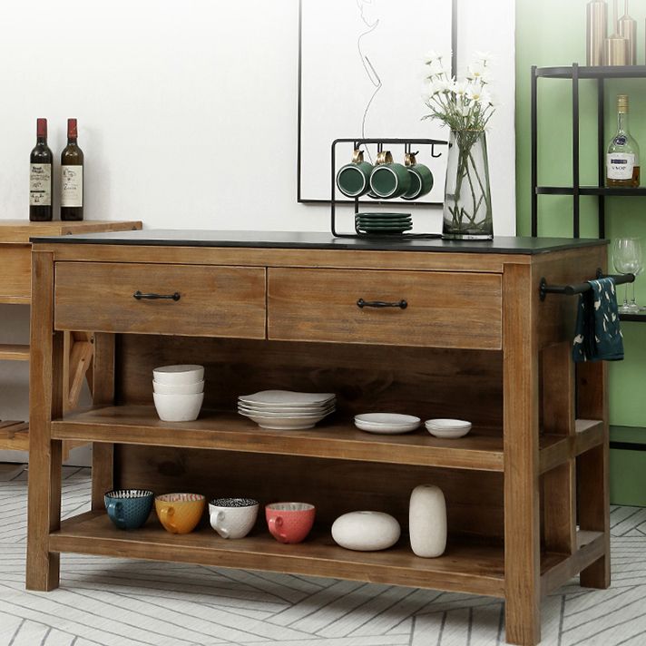Modern Stationary Kitchen Island table Wood Kitchen Island table Clearhalo 'furn' 'furn_kitchen_islands_carts' 'Furniture' 'Kitchen & Dining Furniture' 'Kitchen Islands & Carts' 'kitchen_islands_carts' 1200x1200_8d27d1b6-2ee0-4419-b616-bd8fafc35731