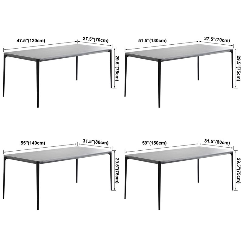 Metal Modern Rectangle Table Sintered Stone Table for Dining Room and Kitchen Clearhalo ' dining_table' 'Dining Tables & Seating' 'Dining Tables' 'Furniture' 'furniture_dining_table' 'Kitchen & Dining Furniture' 'kitchen&dining_furn' 'kitchen' 'kitchen_dining_table' 1200x1200_8d27ee37-0728-44c0-84e9-6e3e49a64b39