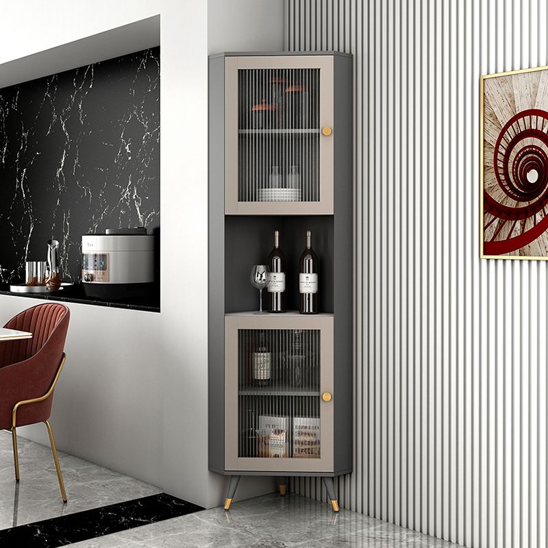 Servitore a buffet in pietra moderna 69,7 "H Server a buffet sala da pranzo con 2 porte di vetro