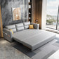 Modern Faux Leather Sleeper Upholstered Square Arms Sofa Bed in Gray