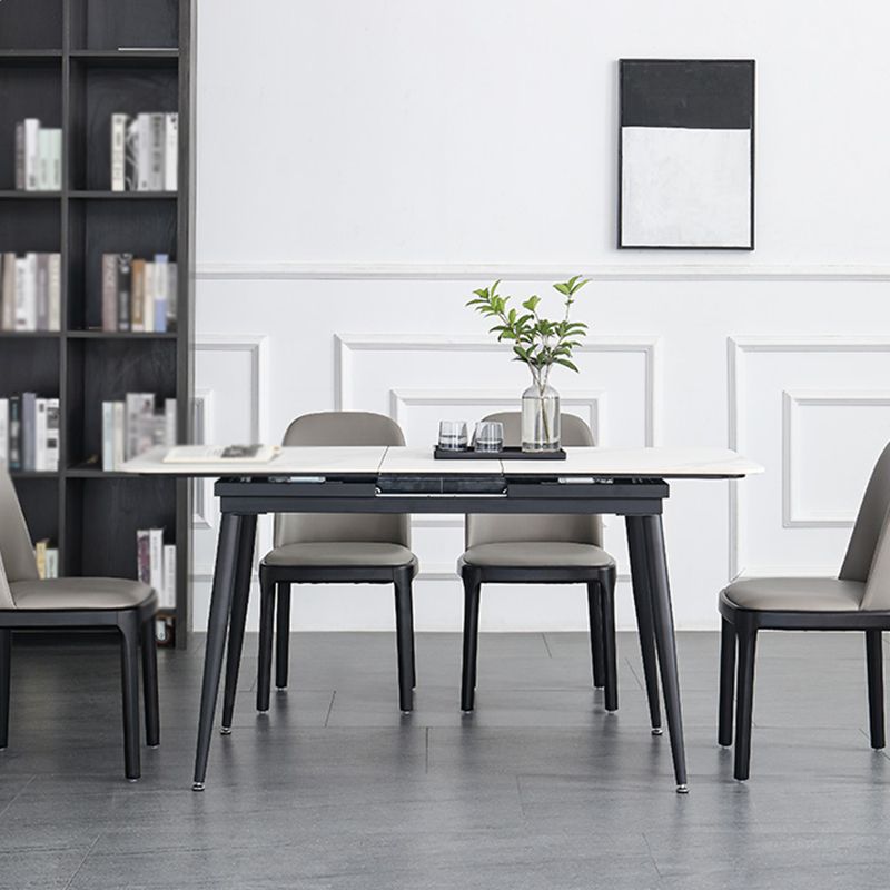 4-foot Stone Dinette Table Industrial Style Rectangle Dining Table with Drop Leaf Clearhalo ' dining_table' 'Dining Tables & Seating' 'Dining Tables' 'furn' 'furn_dining_table' 'Furniture' 'furniture_dining_table' 'Kitchen & Dining Furniture' 'kitchen&dining_furn' 'kitchen' 'kitchen_dining_table' 1200x1200_8d29909f-f12e-4256-8ca2-96865db32ee4