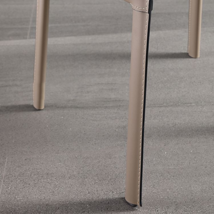 Silla de brazo sin brazo de comedor silla de comedor de cuero falso