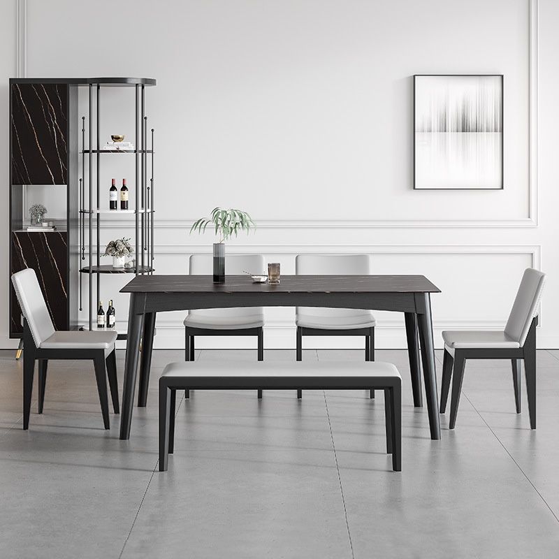 Medieval Modern Sintered Stone Top Dining Table Rectangle Table with 4 Legs Clearhalo 'Dining Tables & Seating' 'Dining Tables' 'dining_table' 'furn' 'furn_dining_table' 'Furniture' 'furniture_dining_table' 'Kitchen & Dining Furniture' 1200x1200_8d2c3b18-40c1-4e8f-a6bb-83b14029b2fb