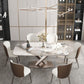 Rectangle Dining Table Stone Top Table with Stainless Steel Pedestal Base Clearhalo 'Dining Tables & Seating' 'Dining Tables' 'dining_table' 'furn' 'furn_dining_table' 'Furniture' 'furniture_dining_table' 'Kitchen & Dining Furniture' 1200x1200_8d2cfb80-9709-40e4-8fcf-585fd9632055