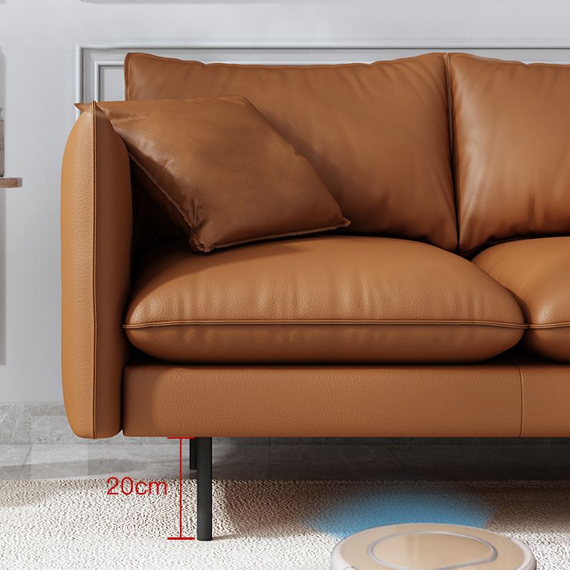 Modern Style Square Armrest Latex Cushions Fill The Grey/brown Sofa Clearhalo 'furn' 'furn_sofas' 'Furniture' 'furniture_sofas' 'kitchen' 'kitchen_sofas' 'Living Room Furniture' 'Sofa' 'sofas' 1200x1200_8d2ea692-b1d1-40ae-b0f1-6fd224a07532
