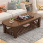 20"H Contemporary Coffee Table Solid Wood Storage Cocktail Table