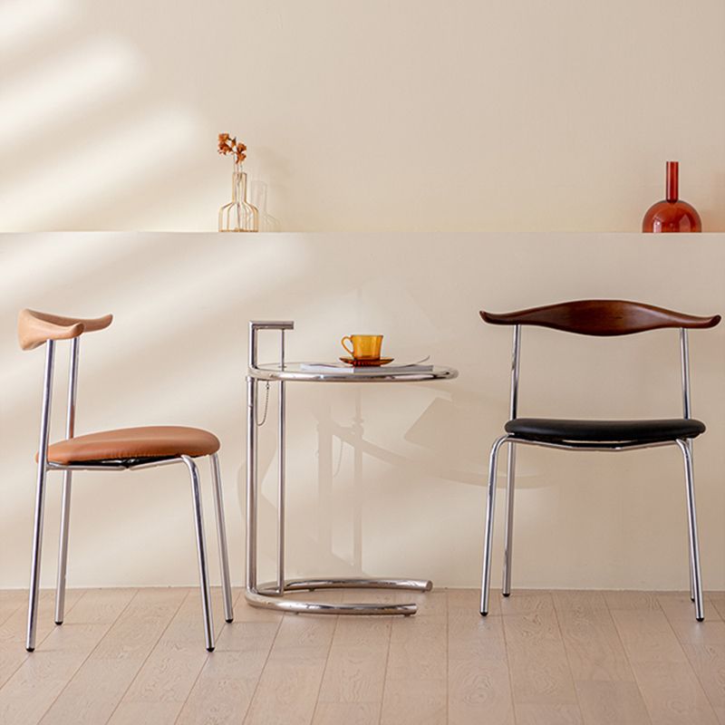 Contemporary Style Upholstered Side Chairs Cow Horn Armless Dining Chairs for Home Clearhalo ' kitchen&dining_furn' 'Dining Chairs' 'Dining Tables & Seating' 'dining_chair' 'furn' 'furn_dining_chair' 'Furniture' 'furniture_dining_chair' 'Kitchen & Dining Furniture' 'kitchen' 1200x1200_8d30cb7a-89ca-404d-ba2a-22243e401359