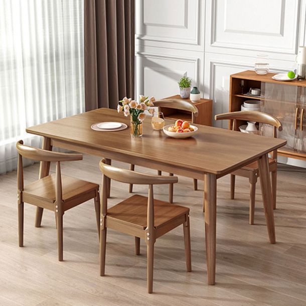 Modern Solid Wood Brown Dining Table Rectangle Shape Standard Dining Table for Kitchen Clearhalo ' dining_table' 'Dining Tables & Seating' 'Dining Tables' 'furn' 'furn_dining_table' 'Furniture' 'furniture_dining_table' 'Kitchen & Dining Furniture' 'kitchen&dining_furn' 'kitchen' 'kitchen_dining_table' 1200x1200_8d3124bc-2976-4665-9a21-4a076980a67a