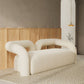 27.56" High Wool Sofa Modern Simple Tuxedo Arm Sofa in White