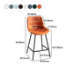 Contemporary Style Bar Stool PU Leather Counter Bar Stool with Metal Legs for Home