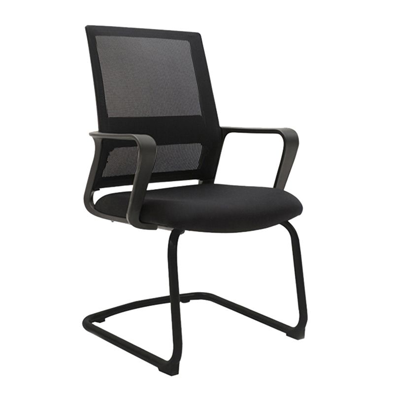 Modern Desk Chair Mesh Computer Chair Mid-Back Chair No Wheels Clearhalo 'furn' 'furn_office_chair' 'Furniture' 'Office Chairs' 'Office Furniture' 'office_chair' 1200x1200_8d36a9c0-d94d-4f82-98ef-2ced1f389e29