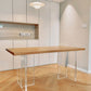 Modern Pine Solid Wood Table Rectangle Dining Table with Acrylic Double Pedestal Base Clearhalo ' dining_table' 'Dining Tables & Seating' 'Dining Tables' 'furn' 'furn_dining_table' 'Furniture' 'furniture_dining_table' 'Kitchen & Dining Furniture' 'kitchen&dining_furn' 'kitchen' 'kitchen_dining_table' 1200x1200_8d37c4dc-1607-4c79-b46b-755eb8b54e3a