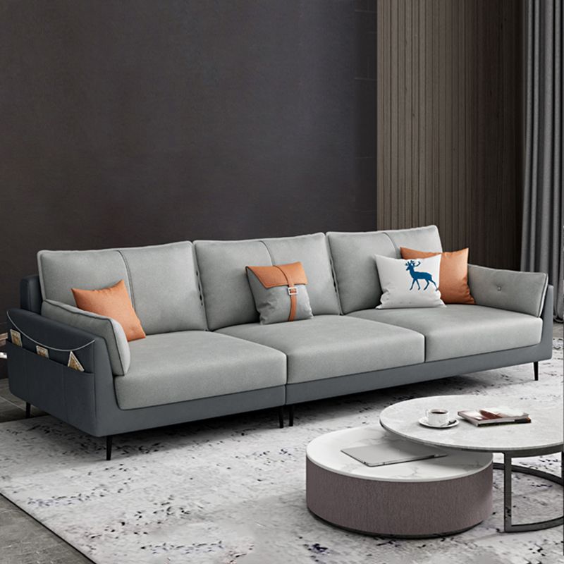 Stain-Resistant Faux Leather Sofa 3-seater Pillow Top Arm Seating with Storage Clearhalo 'furn' 'furn_sofas' 'Furniture' 'furniture_sofas' 'Living Room Furniture' 'Sofa' 'sofas' 1200x1200_8d38c1cd-5baa-4f59-b946-825e5a357c58