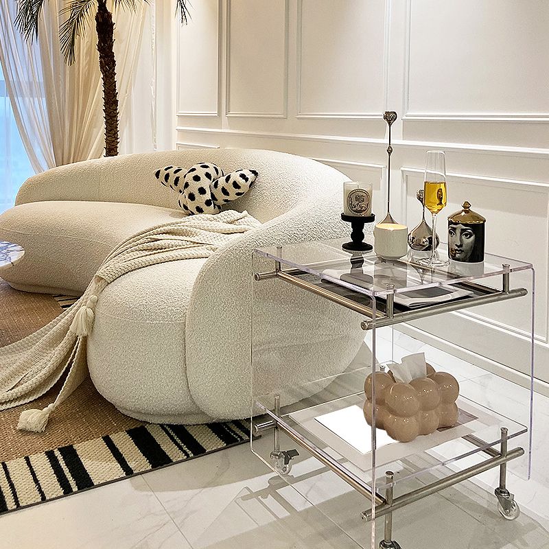 Moderne Acryl -obere rechteckige Doppelstufe Akzent -Seiten Tabelle