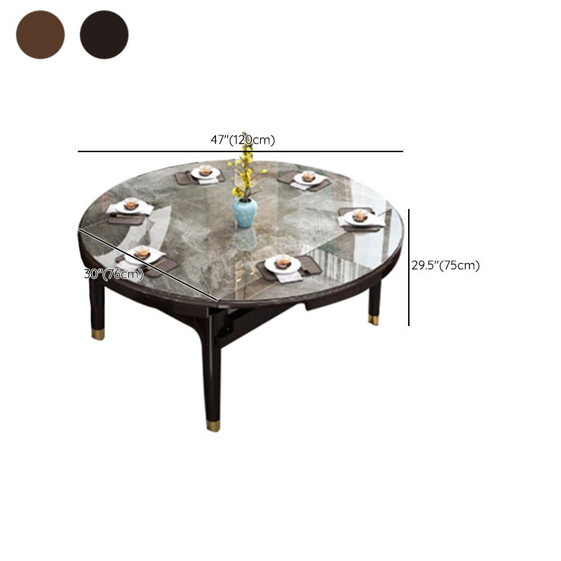 Modern Simple Dining Table Sintered Stone Dinner Table with Wood Legs Clearhalo 'Dining Tables & Seating' 'Dining Tables' 'dining_table' 'furn' 'furn_dining_table' 'Furniture' 'Kitchen & Dining Furniture' 1200x1200_8d3926e0-e90b-42ef-9e28-8580c72dc92b