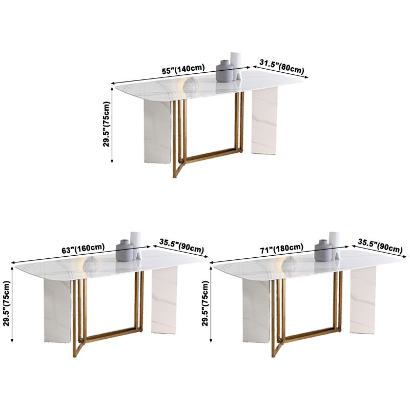 Metal Modern Rectangle Dining Table High Gloss White Sintered Stone Table for Dining Room Clearhalo ' dining_table' 'Dining Tables & Seating' 'Dining Tables' 'furn' 'furn_dining_table' 'Furniture' 'furniture_dining_table' 'Kitchen & Dining Furniture' 'kitchen&dining_furn' 'kitchen' 'kitchen_dining_table' 1200x1200_8d39eed8-7c0e-420b-9d6b-06a5de89bb93