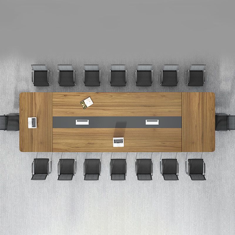 工業スタイルの台座ライティングデスクカーブドケーブル管理オフィスデスク