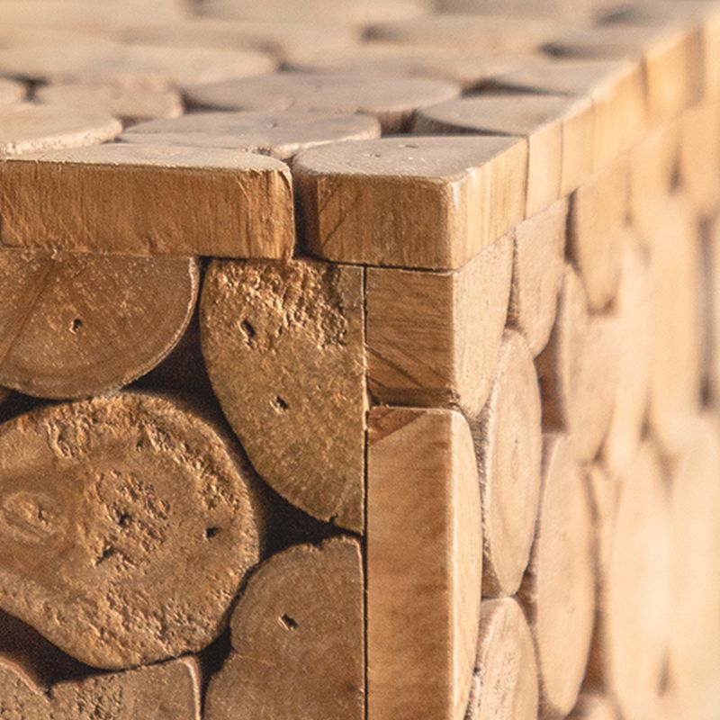 Tavolo laterale quadrato in stile country tavolino in legno solido naturale