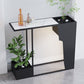 Mesa de consola rectangular contemporánea mesa de sofá de consola negra para hall