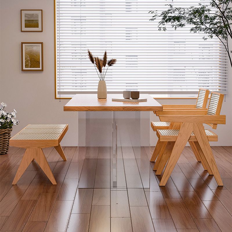 Modern 1/4/6 Pieces Dining Set Rectangle Ash Wood Dining Table for Dining Room