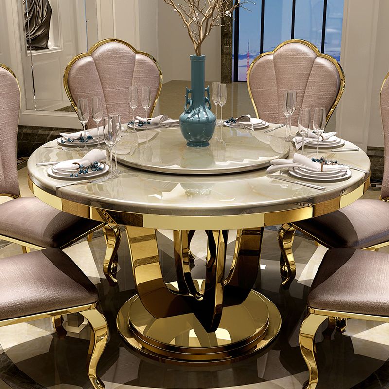 Mesa de comedor redonda convertible, mesa de pedestal para cocina, comedor