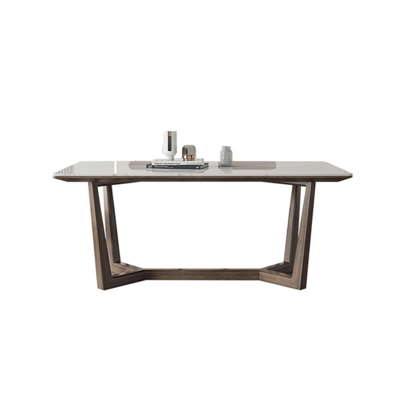 Rectangle Mid-Century Modern Dining Table White Tone Fixed Table with Sintered Stone Clearhalo ' dining_table' 'Dining Tables & Seating' 'Dining Tables' 'furn' 'furn_dining_table' 'Furniture' 'furniture_dining_table' 'Kitchen & Dining Furniture' 'kitchen&dining_furn' 'kitchen' 'kitchen_dining_table' 1200x1200_8d4150d0-e2de-4485-85cc-445939d8fe57