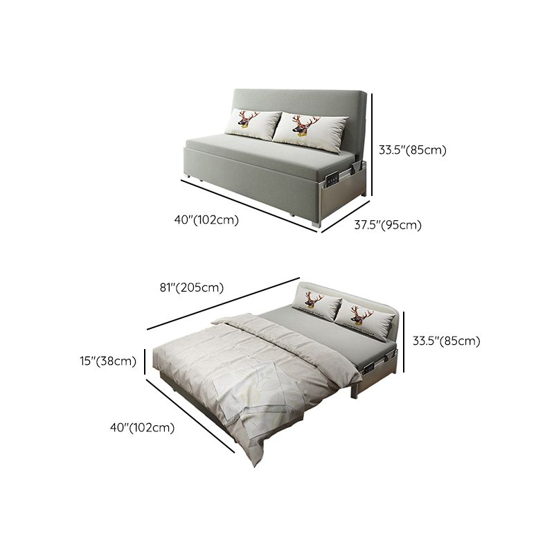 Graue Armloss Sitzgelegenheiten mit Kissen Cabrio -Sofa mit Lagerung