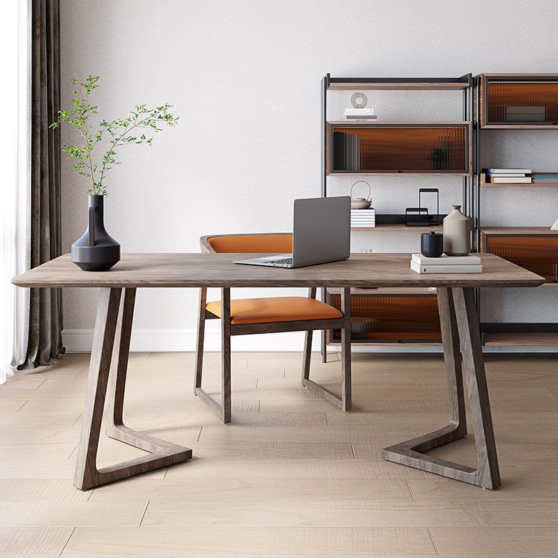 Bureau d'écriture moderne en bois massif 29.53 "haut bureau rectangle de haut