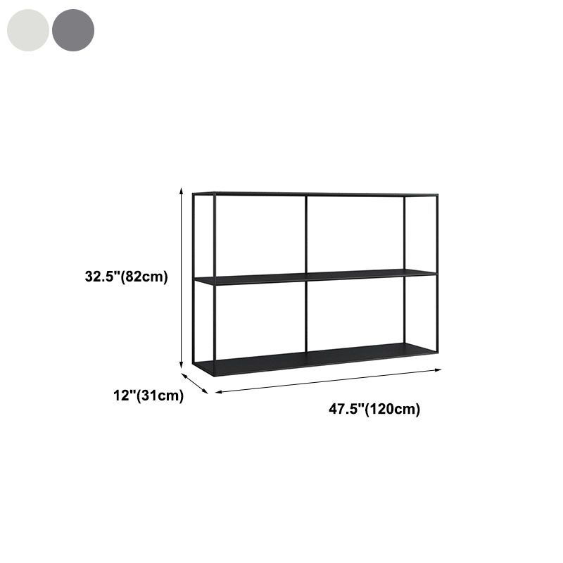 Contemporary Style Bookcase Open Back Metal Bookshelf for Home Office