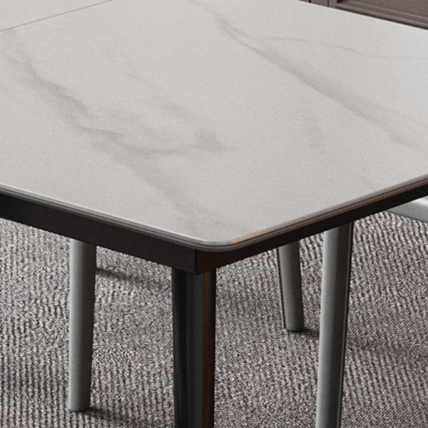 Rectangle Extendable Dining Table Modern Stone Top Dining Table Clearhalo 'Dining Tables & Seating' 'Dining Tables' 'dining_table' 'furn' 'furn_dining_table' 'Furniture' 'Kitchen & Dining Furniture' 1200x1200_8d46593e-f1c6-4ad2-bf26-68edca2f7c5d